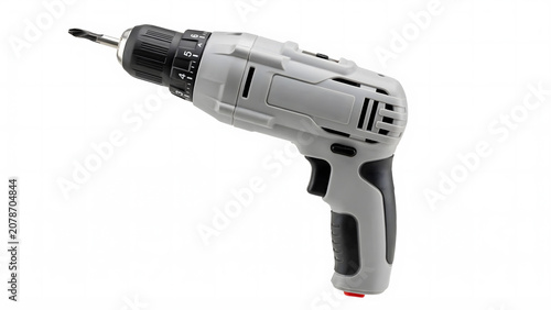 Obraz na płótnie A cordless electric power drill isolated on a solid white background