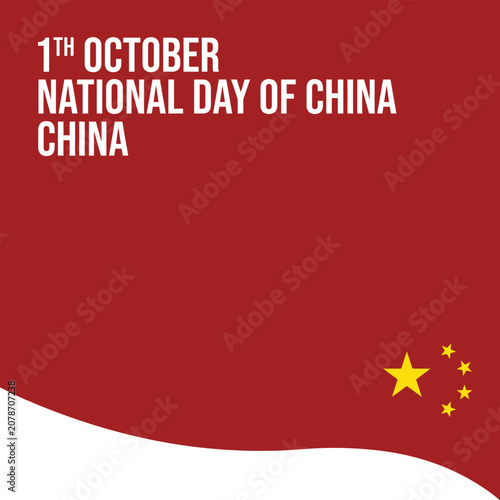 China national day celebration october 1st graphic with flag elements