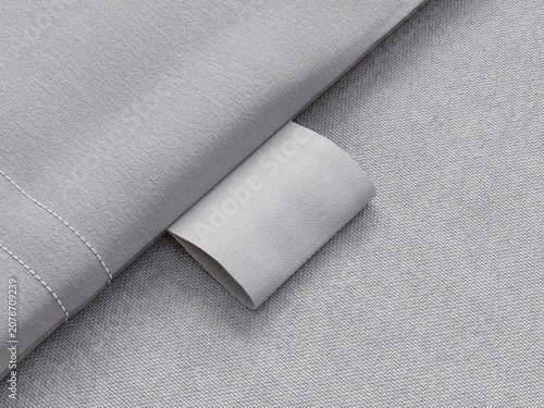 Realistic White Woven Tag Label Mockup for Clothing 3D Render