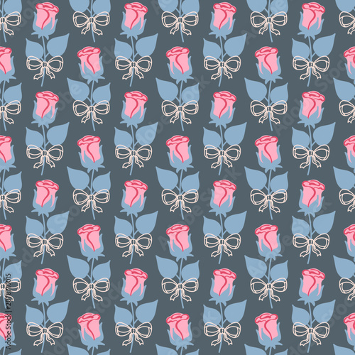 Cute pattern with rose buds