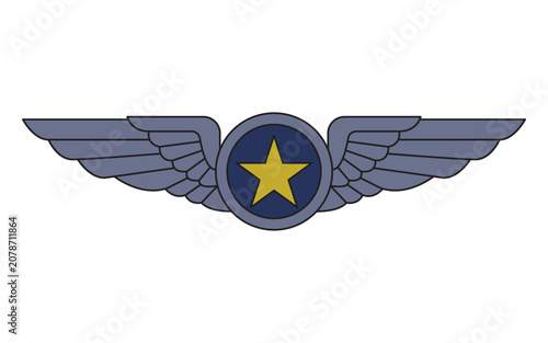 Pilot wings badge element vector for national aviation day
