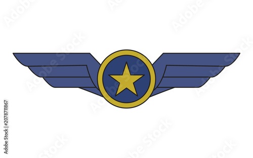 Aviation Emblem Badge Graphic Element Vector for National Flight Recognition