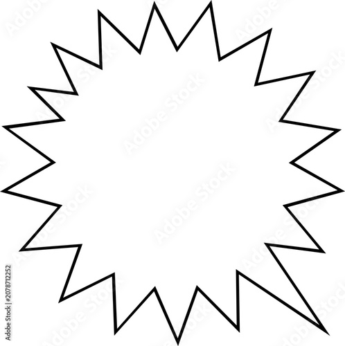 Konstfotografi Geometric star-shaped outline with sharp points design Vector
