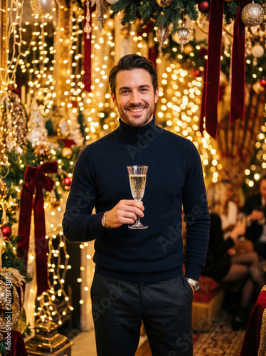 Festive Man with Champagne