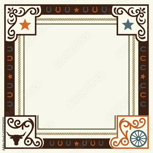 Western style frame with rustic cowboy elements