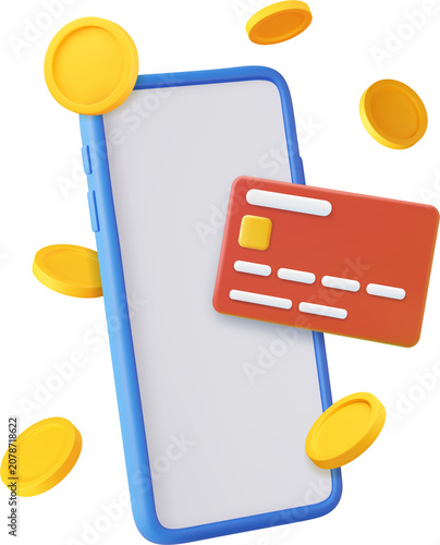 3D mobile phone with credit card