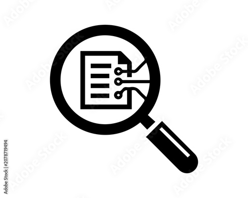 Magnifying glass with checklist Vector, illustration