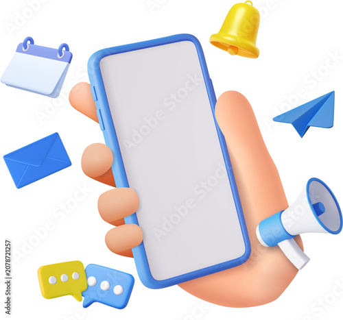 3d Phone with business management app.