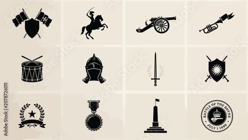Photos Historical military iconography collection showcasing vintage symbols of valor b