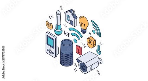 Smart Home Devices Vector Illustration