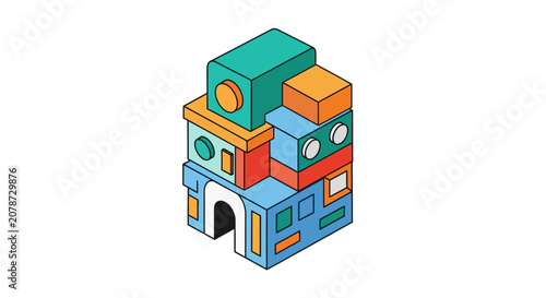 Stacked Geometric Shapes Illustration