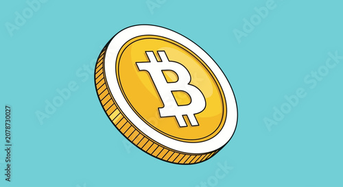 Stylized Bitcoin Coin Vector Illustration