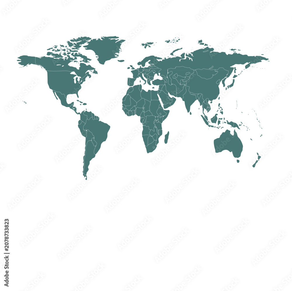 Fototapeta premium world map square 02 illustration image graphic for design projects presentations digital media marketing visuals professional commercial content versa