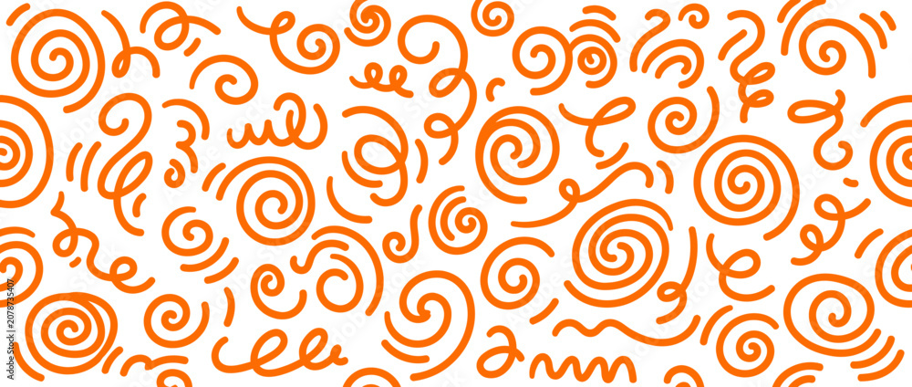 Fototapeta premium Abstract Orange Swirls and Spirals Pattern Background