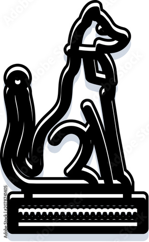 Принти на полотні Komainu or guardian dog illustration often found at the entrance of shinto shrin