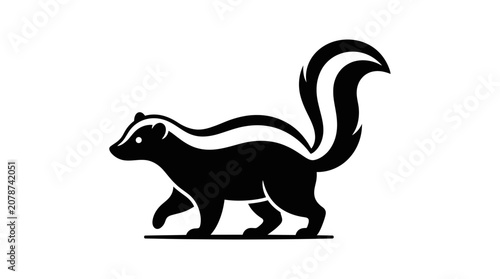Stylized Skunk Silhouette Walking Icon
