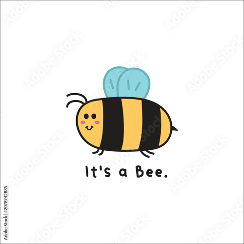 Cute Cartoon Bee Character Flying