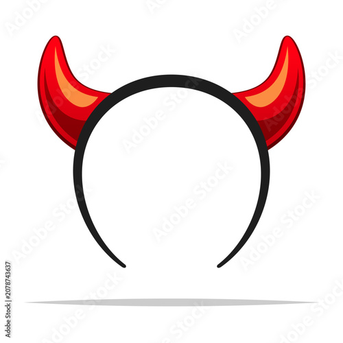 Photography Devil horns headband vector isolated illustration