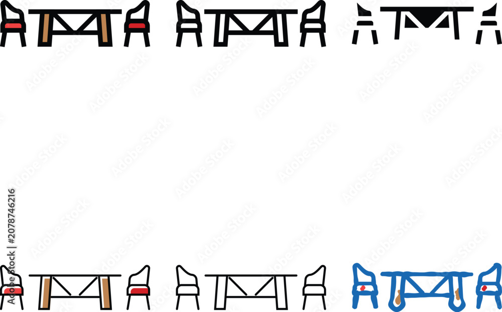 Fototapeta premium dining set outdoor furniture color icon vector. dining set outdoor stylized furniture sign. isolated symbol