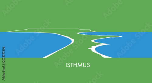 Cuadro en lienzo Isthmus Landscape Vector Illustration