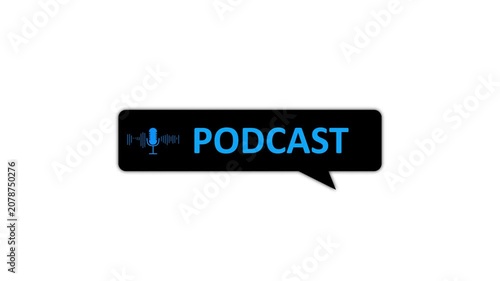 Bright orange podcast intro motion design for video content and online platforms. Digital streaming intro featuring orange microphone and minimalist graphic elements