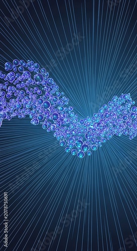 Vibrant Digital Light Show with Dynamic Blue and Purple Effects.