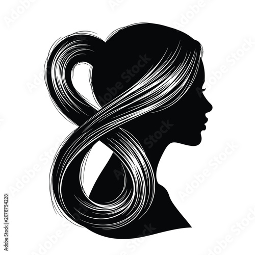 Woman Silhouette Hair Design.