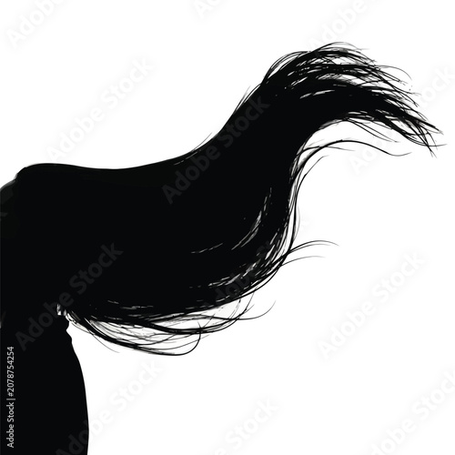 Woman with flowing dark hair.