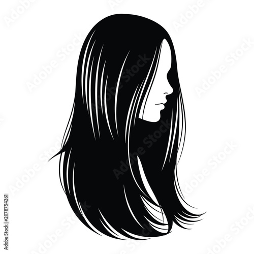 Woman with long dark hair 1.