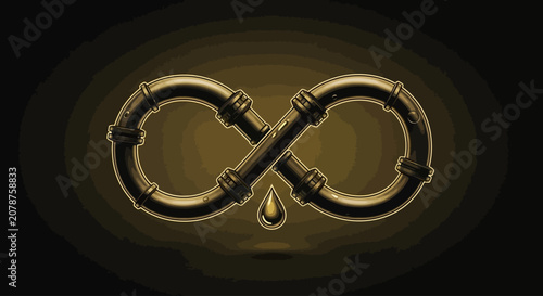Obraz na plátně Golden handcuffs with a drop of oil.