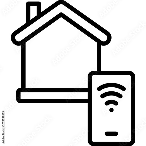 smart home icon illustration design with outline