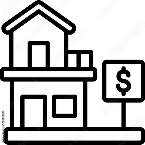sale icon illustration design with outline