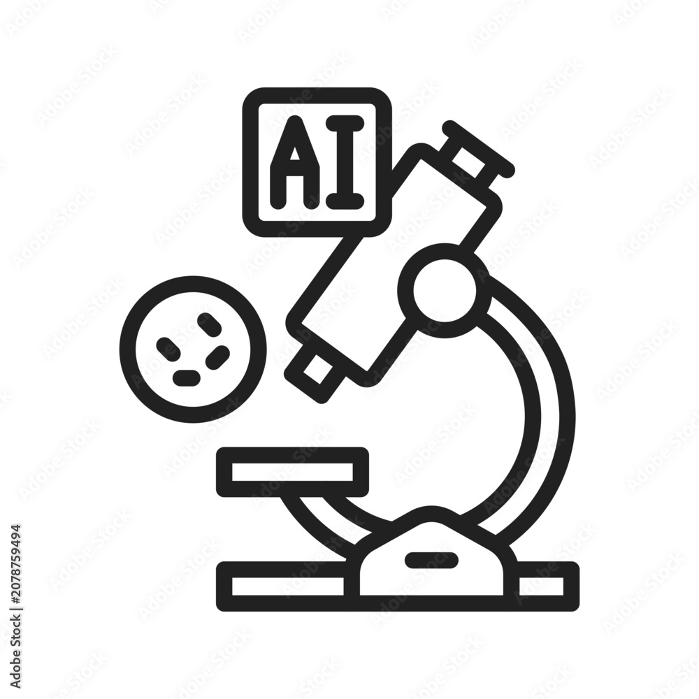 Fototapeta premium AI Pathology Analyzer Icon