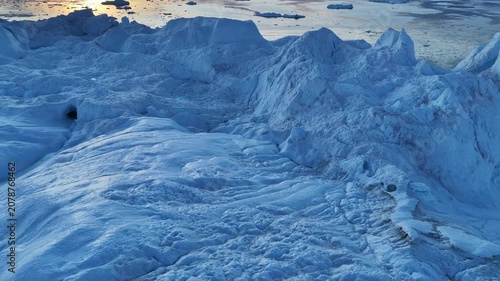 Vast ice sheet landscape in arctic light
