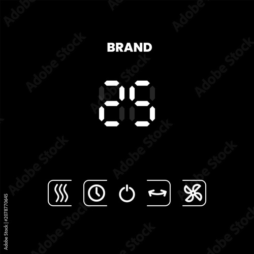 Modern Digital Control Panel Interface for Electric Fan