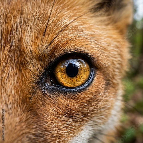 Close up of a golden retrievers eye.