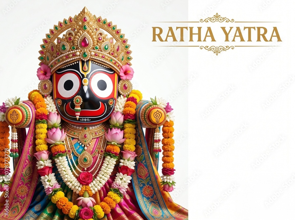Fototapeta premium Lord Jagannath Rath Yatra festival Odisha puri India Traditional culture background 