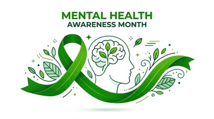Mental Health Ribbon Illustration