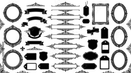 Vintage Ornate Frame Elements Design.