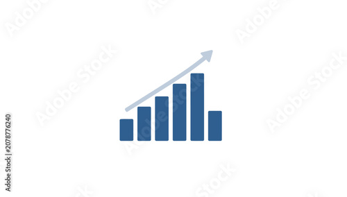 Increasing business graph with arrow.