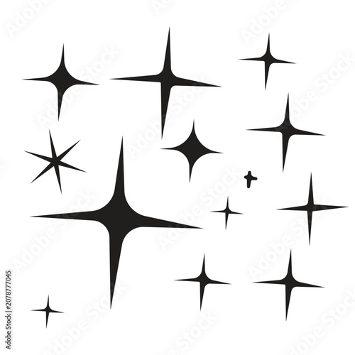 Shine icon,  Retro Stars illustration