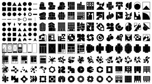 Black and white icons on white.