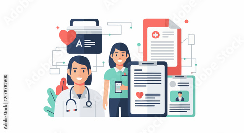Medical professionals and their tools create a digital health network