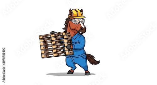 Delivery worker carrying boxes and parcels.