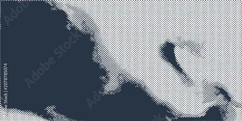 Tablou pe pânză Abstract map illustration with halftone dot pattern depicting geographical conto