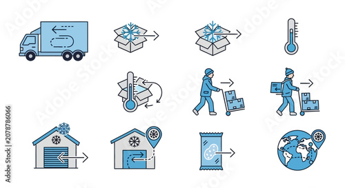 Logistics and delivery icons set.