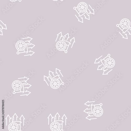 Obraz na plátne disability increasing poverty problem vector line seamless pattern disability in