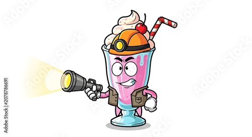 Cartoon chef holding a frying pan with eggs.
