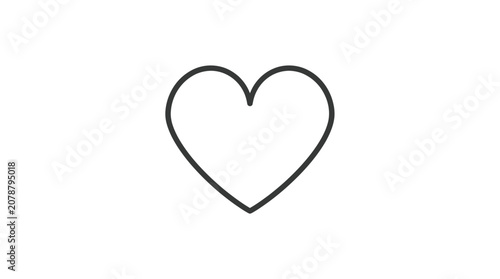 Simple heart outline icon for love and health concepts