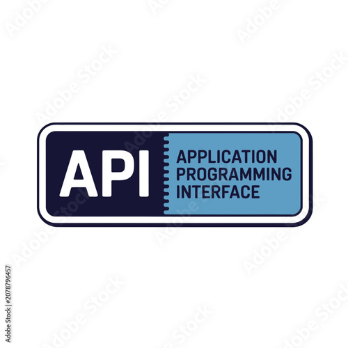 Api application programming interface vector label for software development projects